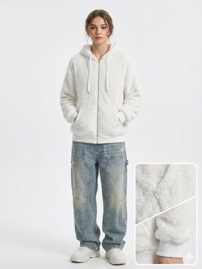 Aerie Oversized Sherpa Faux Fur Hoodie